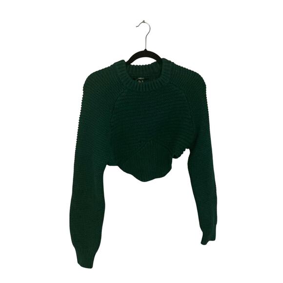 Forever 21 Chunky Knit Cropped Sweater – Emerald Green – Size M - Picture 1 of 5